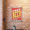 Aprint Decor Cartel Vintage Decorativa en Aluminio o PVC - Free Beer. 45cm x 35cm - Imagen 7