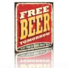 Aprint Decor Cartel Vintage Decorativa en Aluminio o PVC - Free Beer. 45cm x 35cm