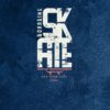Aprint Decor Vinyle décoratif pour lave-vaisselle, mesures standard 67 cm x 76 cm, logo de patin sur fond de ciment bleu – Image 4