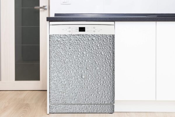 Aprint Decor Decorative Vinyl for Dishwasher, Standard Measures 67 cm x 76 cm, Water Drops on Grey Background - Image 3