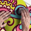 Aprint Decor Vinilo Adhesivo Decorativo para Puertas. 83cm x 204cm. Mandala con Tonos Verdes, Turquesa, Amarillo, Lima y Naranja - Imagen 4