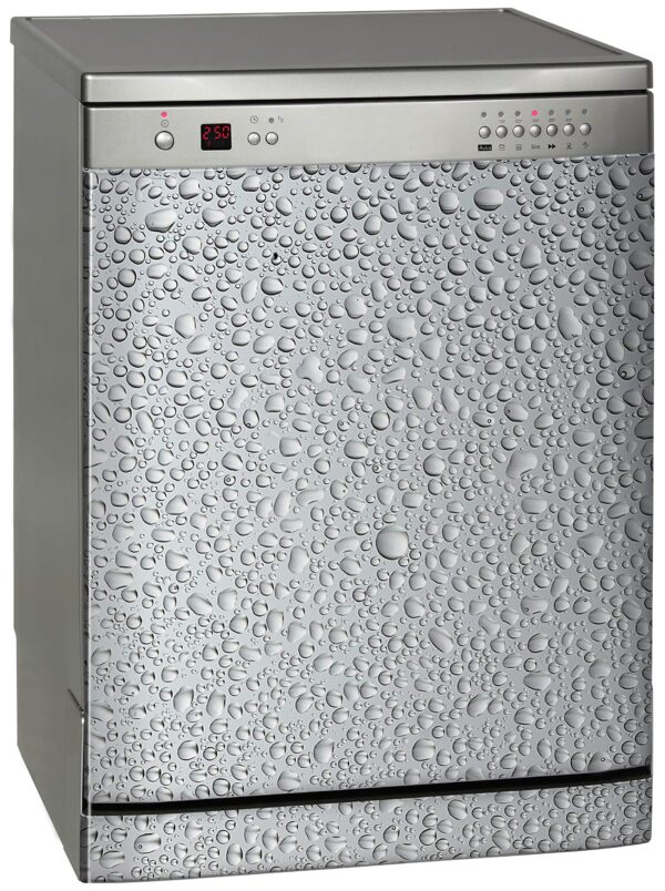 Aprint Decor Decorative Vinyl for Dishwasher, Standard Measures 67 cm x 76 cm, Water Drops on Grey Background - Image 6