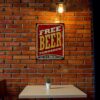 Aprint Decor Cartel Vintage Decorativa en Aluminio o PVC - Free Beer. 45cm x 35cm - Imagen 3