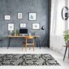 Aprint Decor Alfombra sintética PVC Esponjoso Bonita y Económica Estampado Étnico Blanco y Negro Varias Medidas - Imagen 2