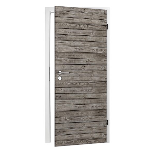 Aprint Decor Vinilo Adhesivo Decorativo para Puertas. 83cm x 204cm, Tiras Oscuras De Madera Gris Vieja - Imagen 3