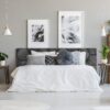 Aprint Decor headboard Bed PVC Decorative Economic Wood Dark Grey Abstract Hexagon Various Sizes