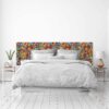 Aprint Decor Headboard PVC Bed Decorative Economic Tropical Design of Multicolored Flowers Various Sizes