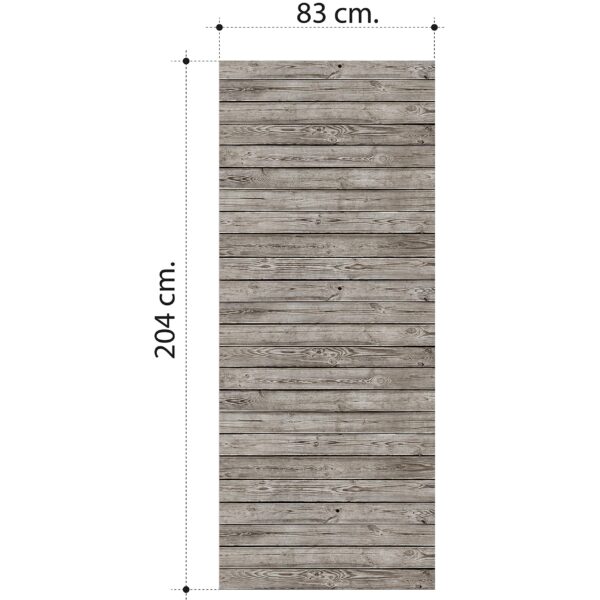 Aprint Decor Vinilo Adhesivo Decorativo para Puertas. 83cm x 204cm, Tiras Oscuras De Madera Gris Vieja - Imagen 2