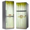 Aprint Decor Adhesivo Decorativo para Nevera con Diseño de Puerta Antigua Color Verde, Varias Medidas