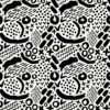Aprint Decor Alfombra sintética PVC Esponjoso Bonita y Económica Estampado Étnico Blanco y Negro Varias Medidas
