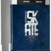 Aprint Decor Vinyle décoratif pour lave-vaisselle, mesures standard 67 cm x 76 cm, logo de patin sur fond de ciment bleu