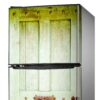 Aprint Decor Adhesivo Decorativo para Nevera con Diseño de Puerta Antigua Color Verde, Varias Medidas - Imagen 2