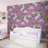 Children's Decorative Wall of Girls Unicorn background Pink Various Measures and Materials