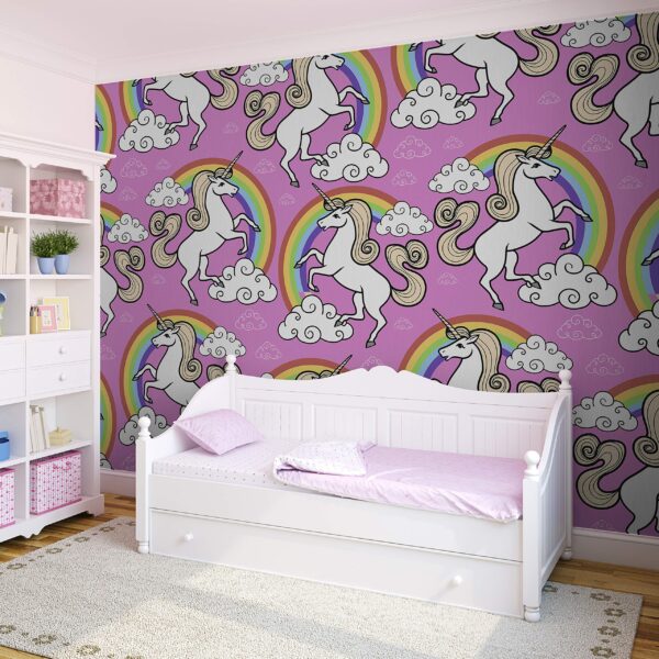 Children's Decorative Wall of Girls Unicorn background Pink Various Measures and Materials