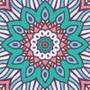 Aprint Decor Vinyle adhésif décoratif pour portes. 83cm x 204cm. Mandala avec des nuances de rose, violet, orange et bleu clair – Image 5